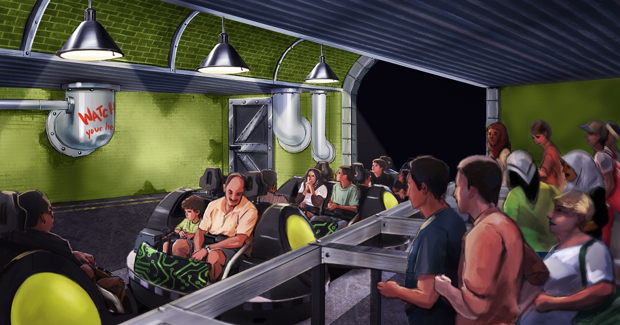 Ride Loading Concept Art from Spider-Man Doc Ock’s Revenge Spinning Coaster Ride Loading Concept Art from Spider-Man Doc Ock’s Revenge Spinning Coaster