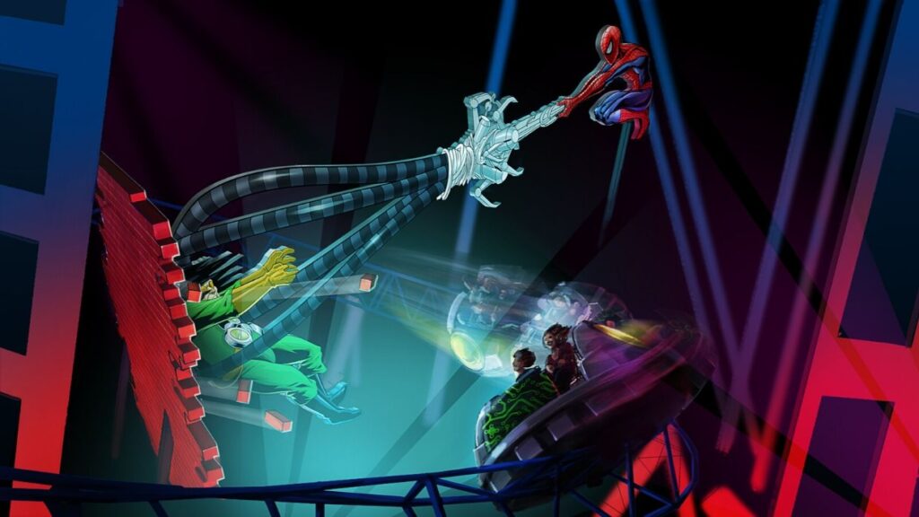 Spider-Man Doc Ock's Revenge Spinning Coaster at IMG Worlds of Adventure