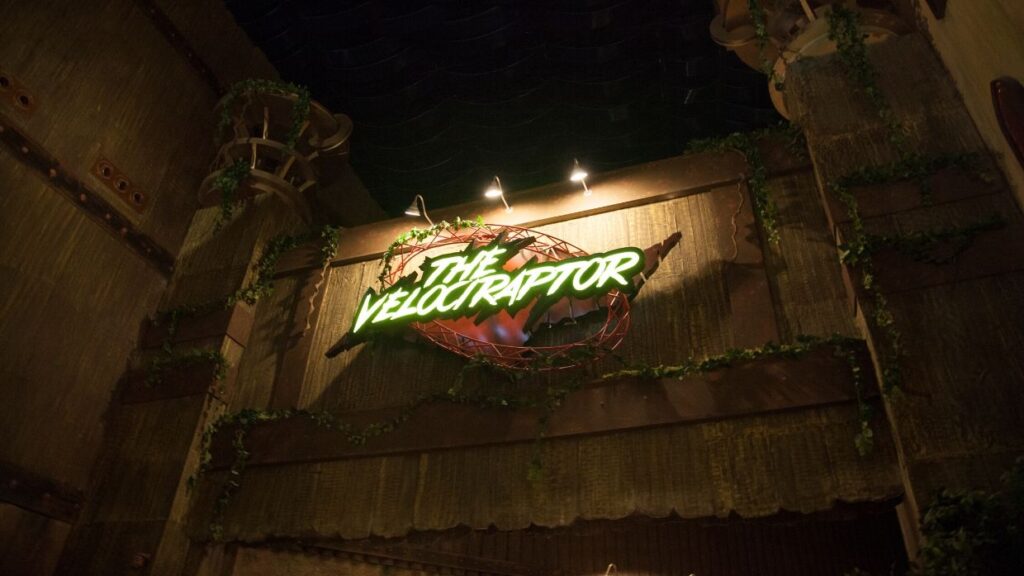 The Velociraptor Roller Coaster entrance